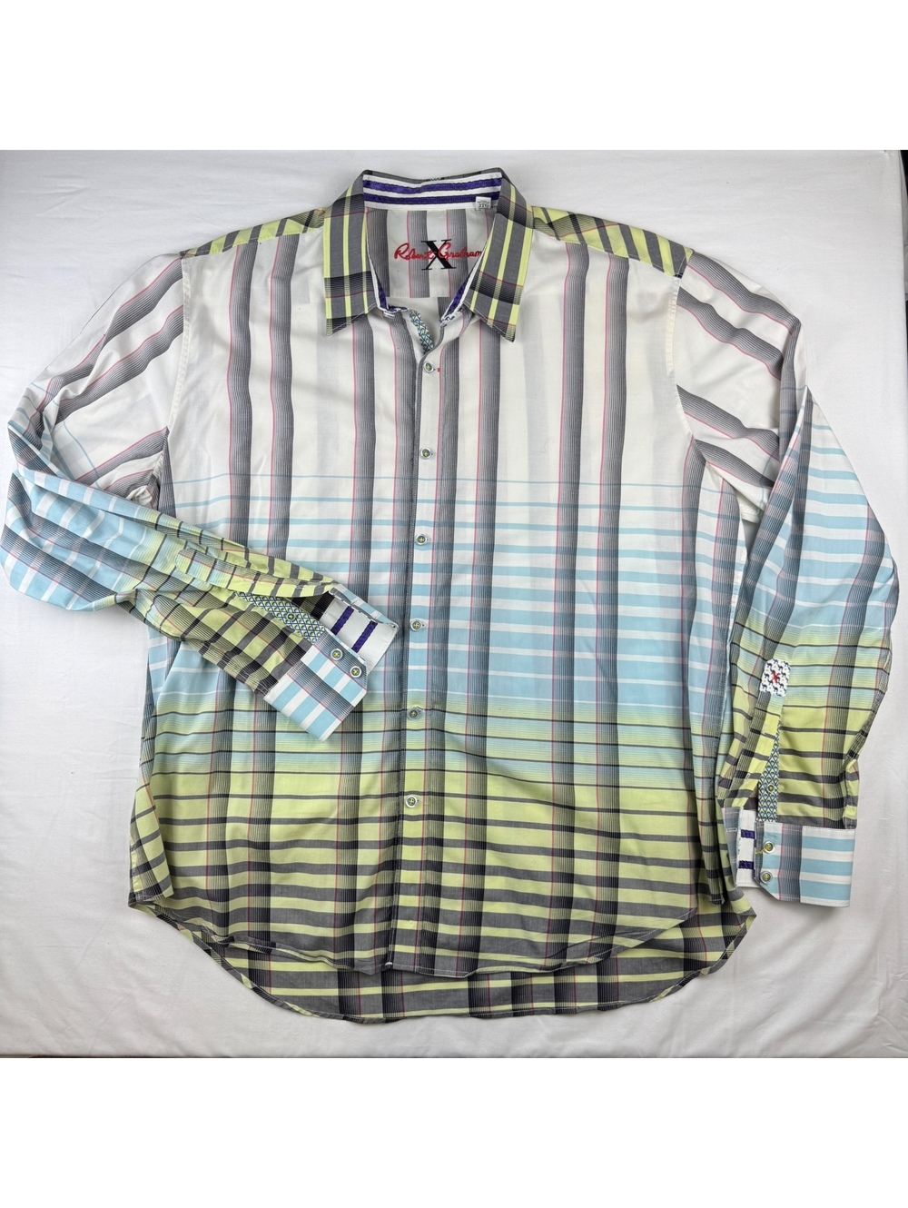 Robert Graham Men's 2XL Tailored Fit Multicolor Striped Button-Up Shirt